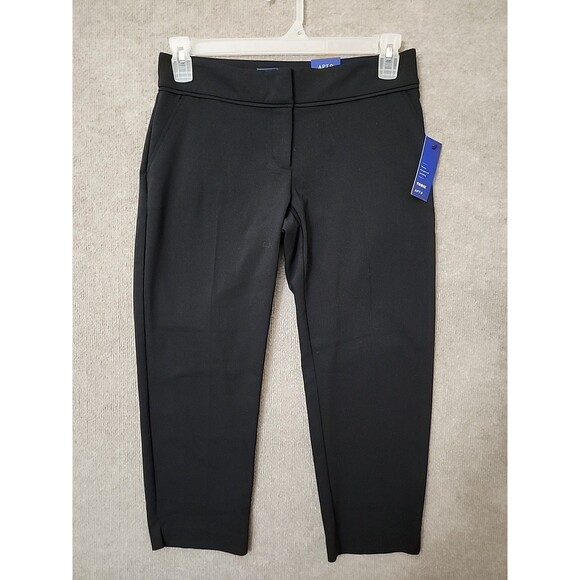 Apt 9 Torie Capri Dress Pants Womens 4 Black Straight Leg Stretch Career NEW - Picture 1 of 10